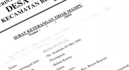 Persyratan Pembuatan SKTM dan Surat Keterangan Lainnya